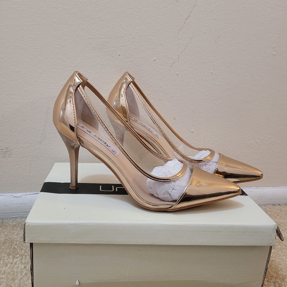 Rose Gold Clear Heels